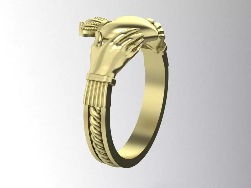 claddagh ring number three 3D print model_0