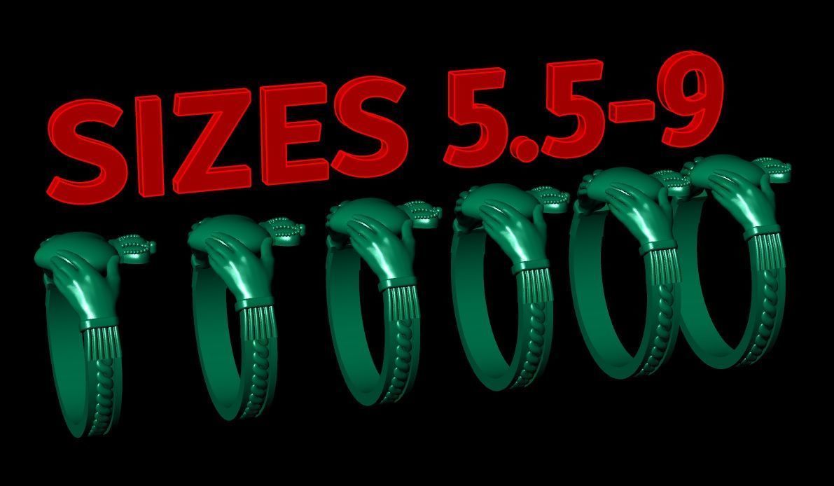 claddagh ring number three 3D print model_8