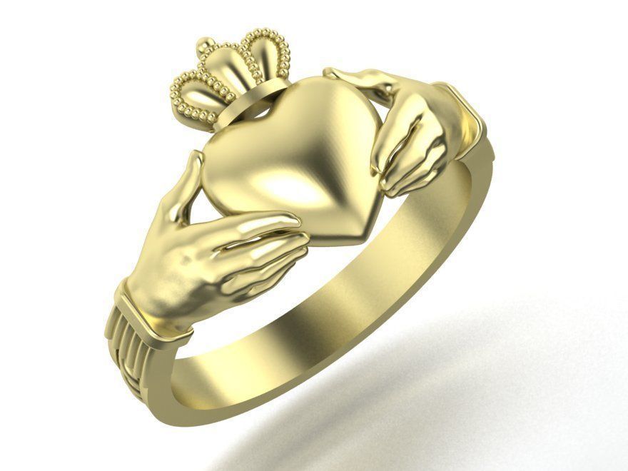 claddagh ring number three 3D print model_2