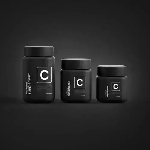 Nutritional Supplements Rounded Square Olly Jars Set