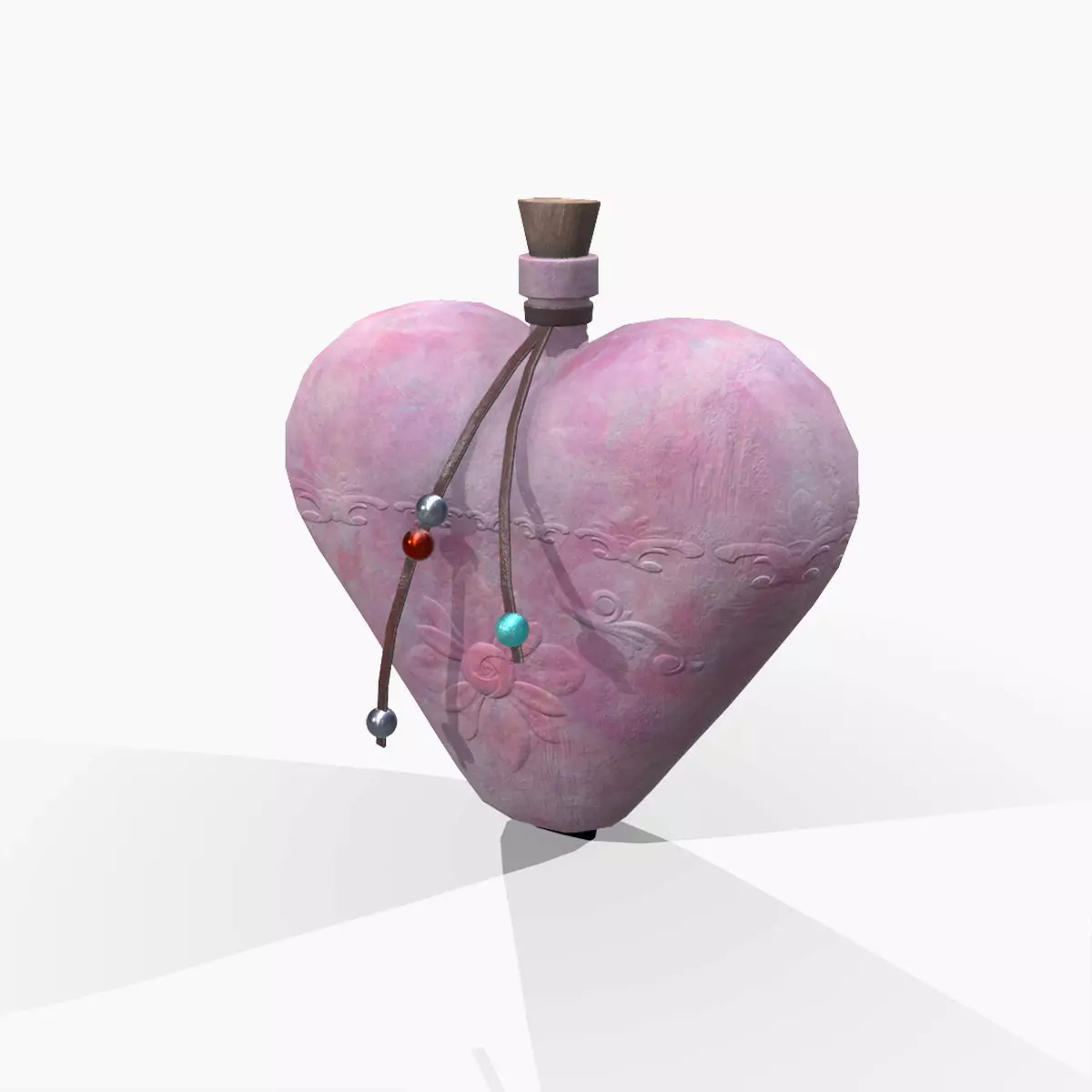 Flask heart Low-poly 3D model