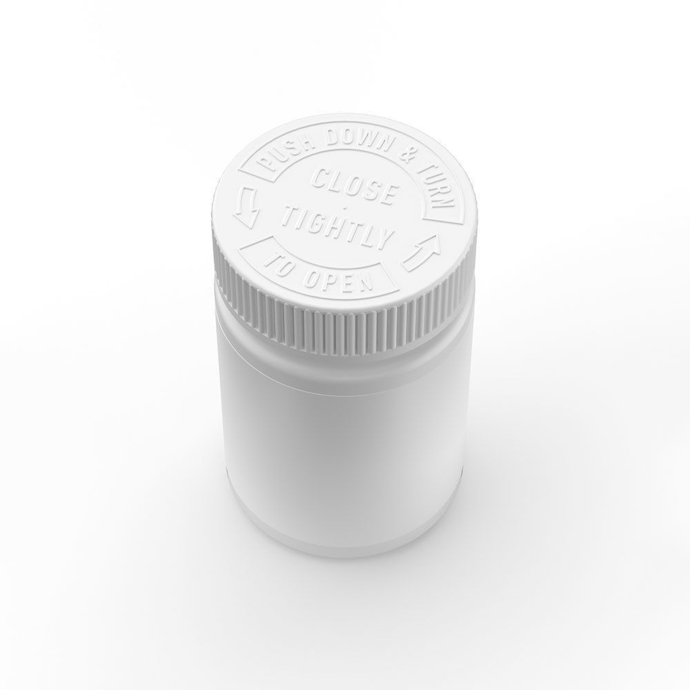 Pill Medicine Supplement Bottle with Safety Lid and Box 3D model_2