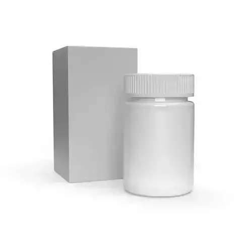 Pill Medicine Supplement Bottle with Safety Lid and Box 3D model