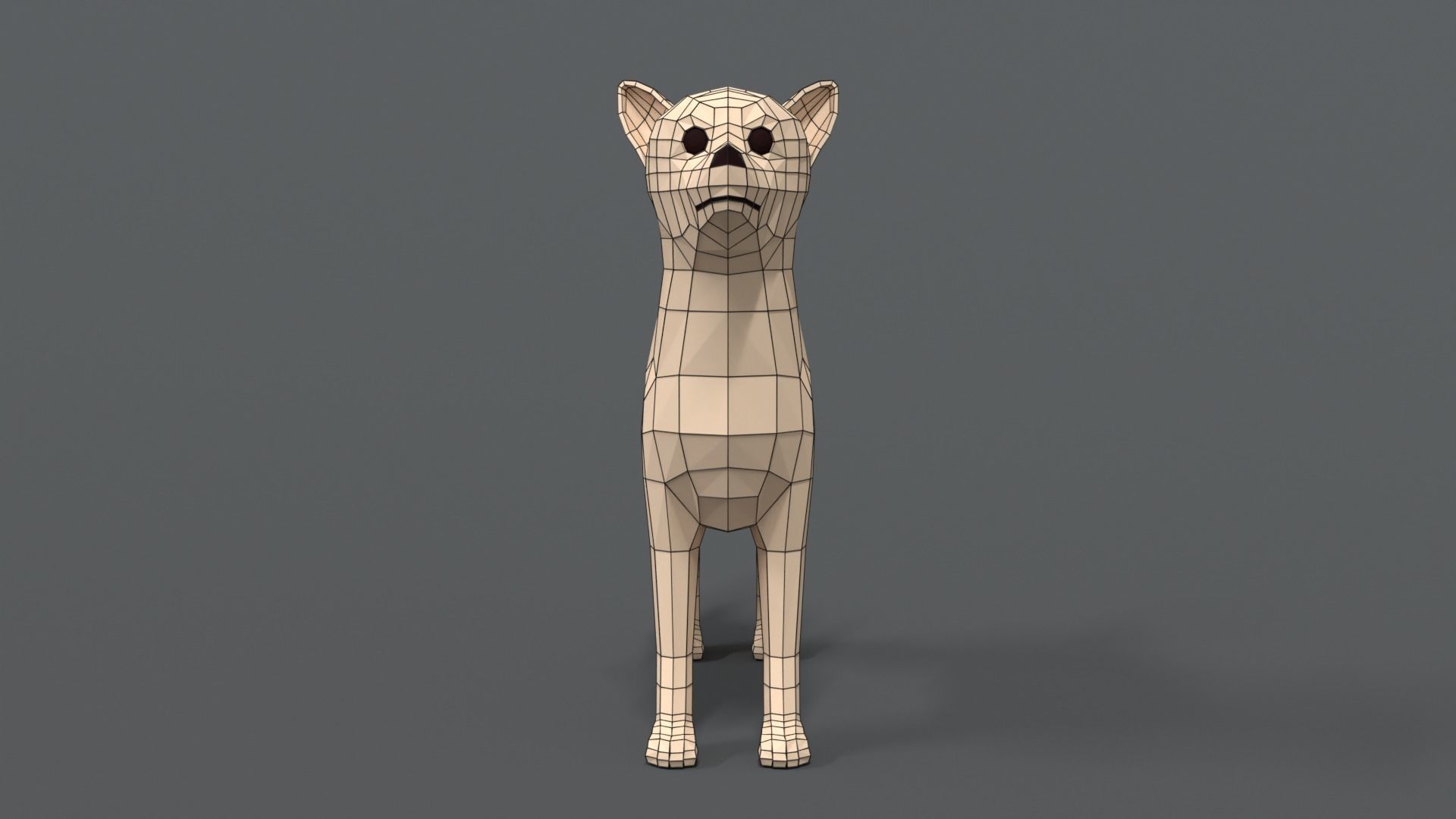 Low Poly Cartoon Chihuahua Dog Low-poly 3D model_16