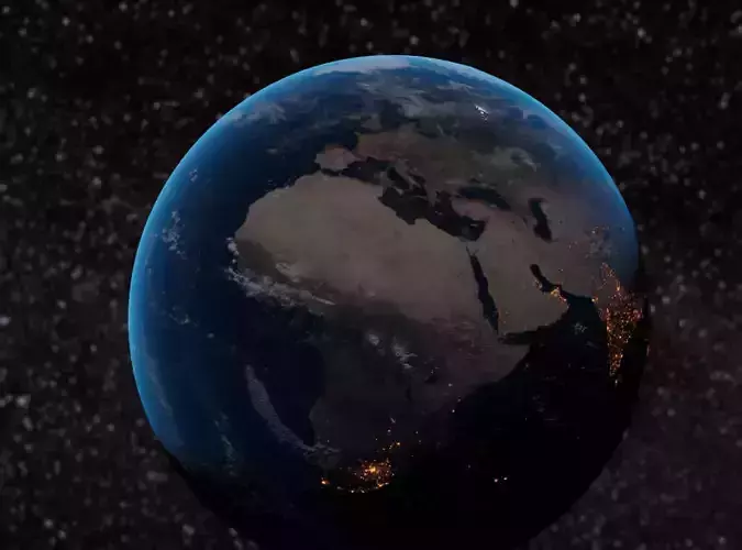 Realistic earth model for cinematic and movies  Low-poly 3D model
