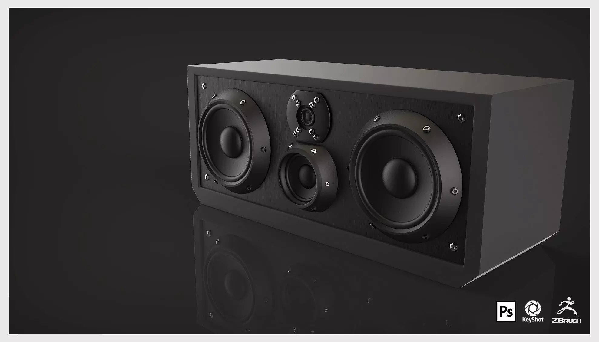 Radio speaker 3D model_0