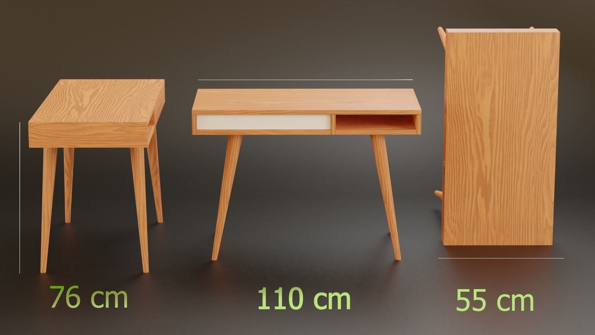 Minimalist Desk Modern Design LowPoly Low-poly 3D model_4