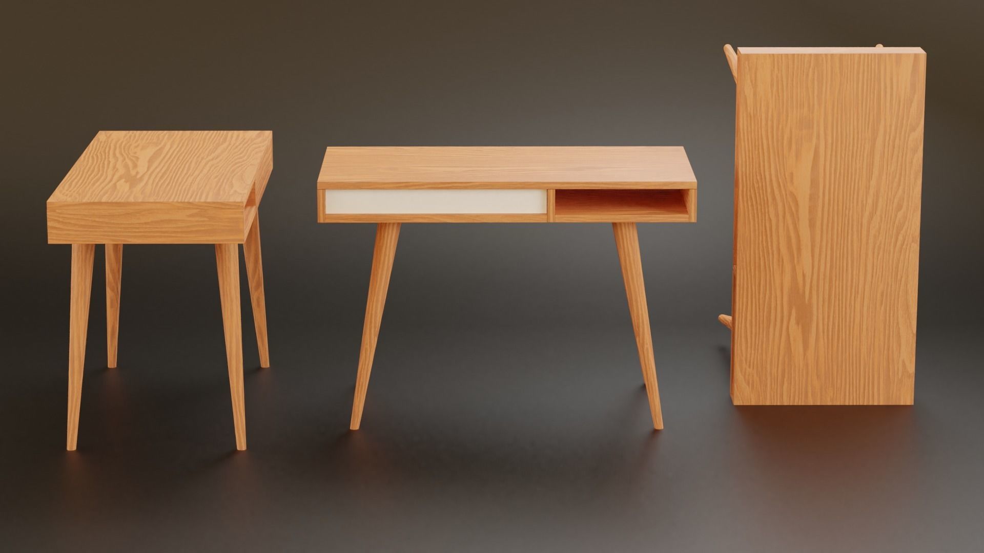 Minimalist Desk Modern Design LowPoly Low-poly 3D model_1