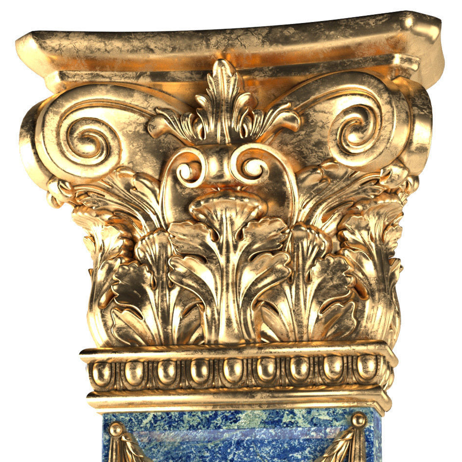 Pilaster Column in classic style 3D model_1