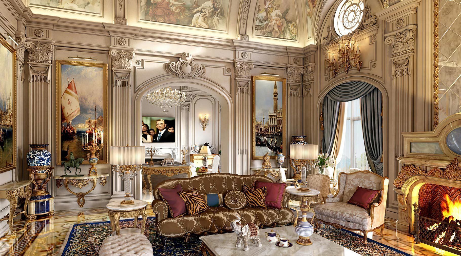 Pilaster Column in classic style 3D model_2