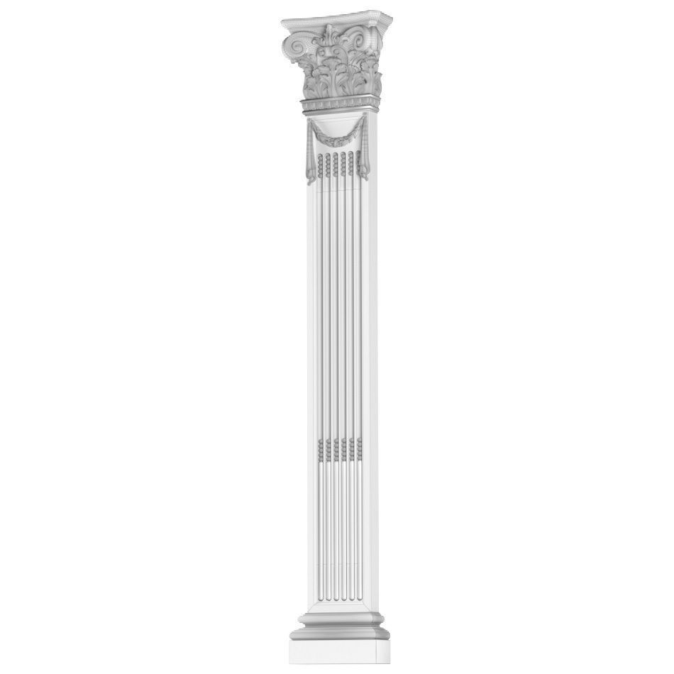 Pilaster Column in classic style 3D model_4