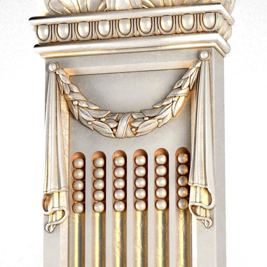 Pilaster Column in classic style 3D model_3