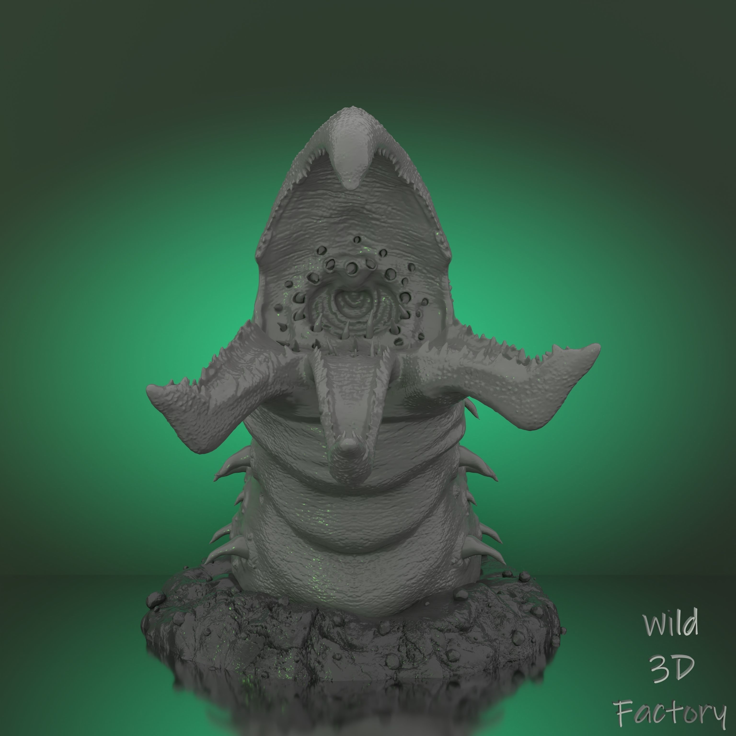 Graboid from Tremors Statue  -  - 3D Print Model 3D print model 3D print model_8