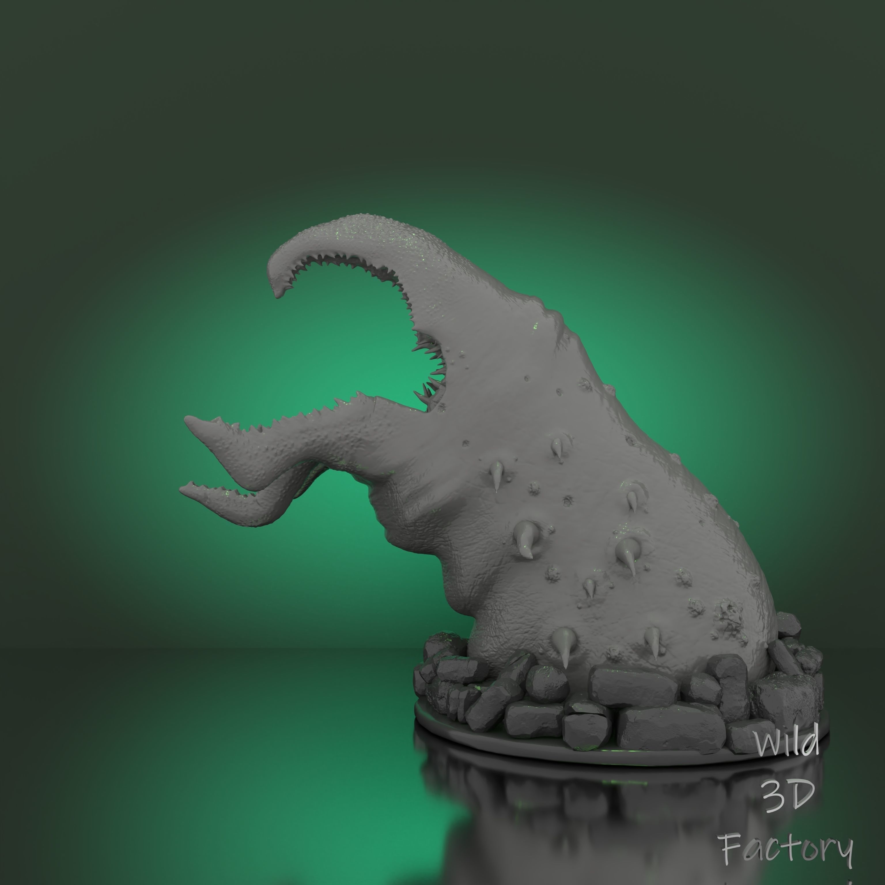 Graboid from Tremors Statue  -  - 3D Print Model 3D print model 3D print model_11