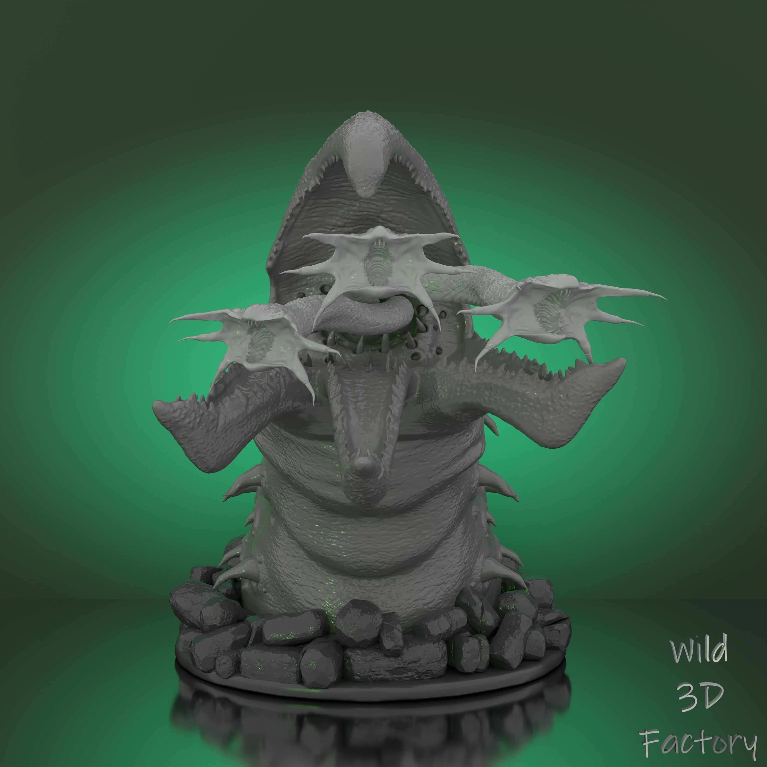 Graboid from Tremors Statue  -  - 3D Print Model 3D print model 3D print model_5