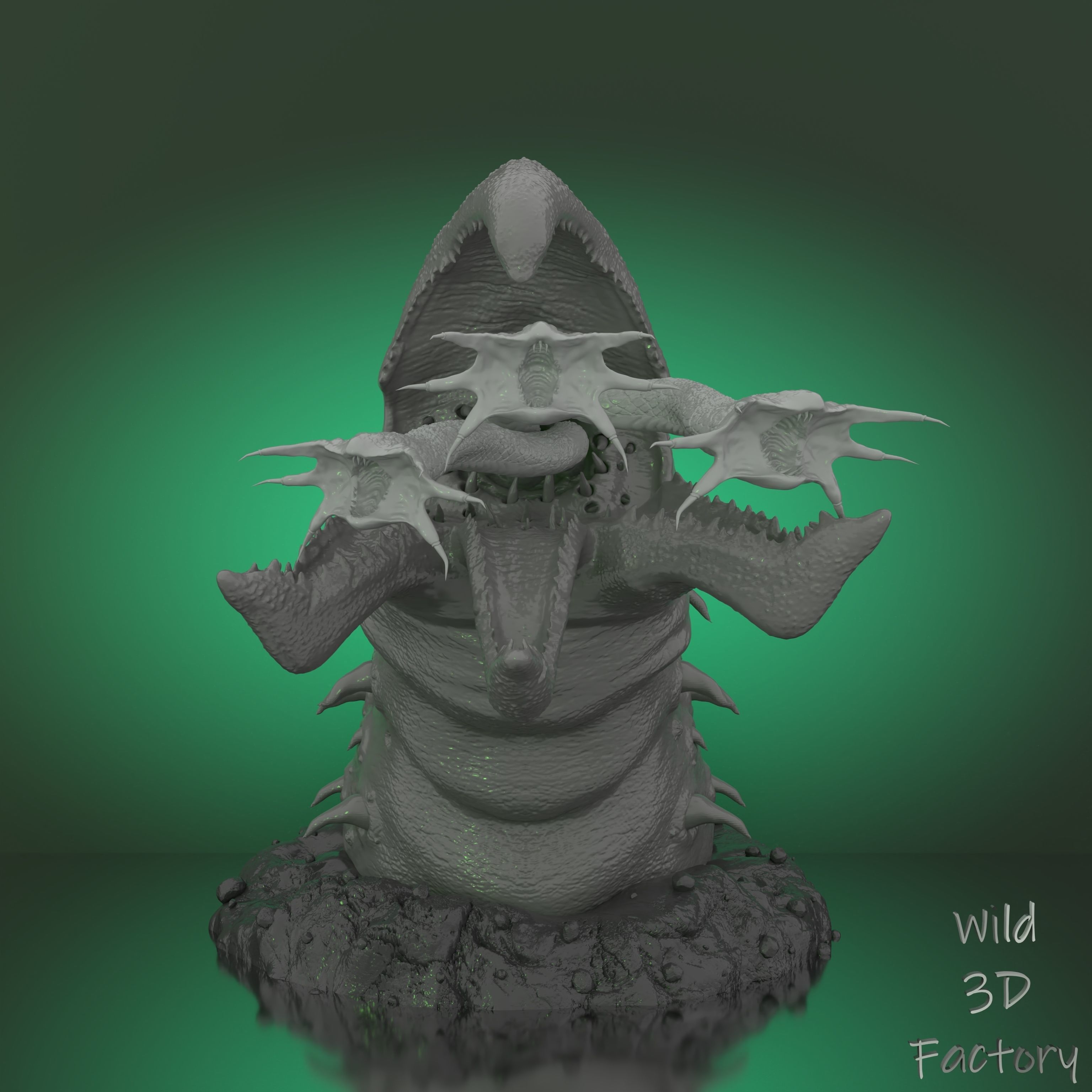 Graboid from Tremors Statue  -  - 3D Print Model 3D print model 3D print model_6