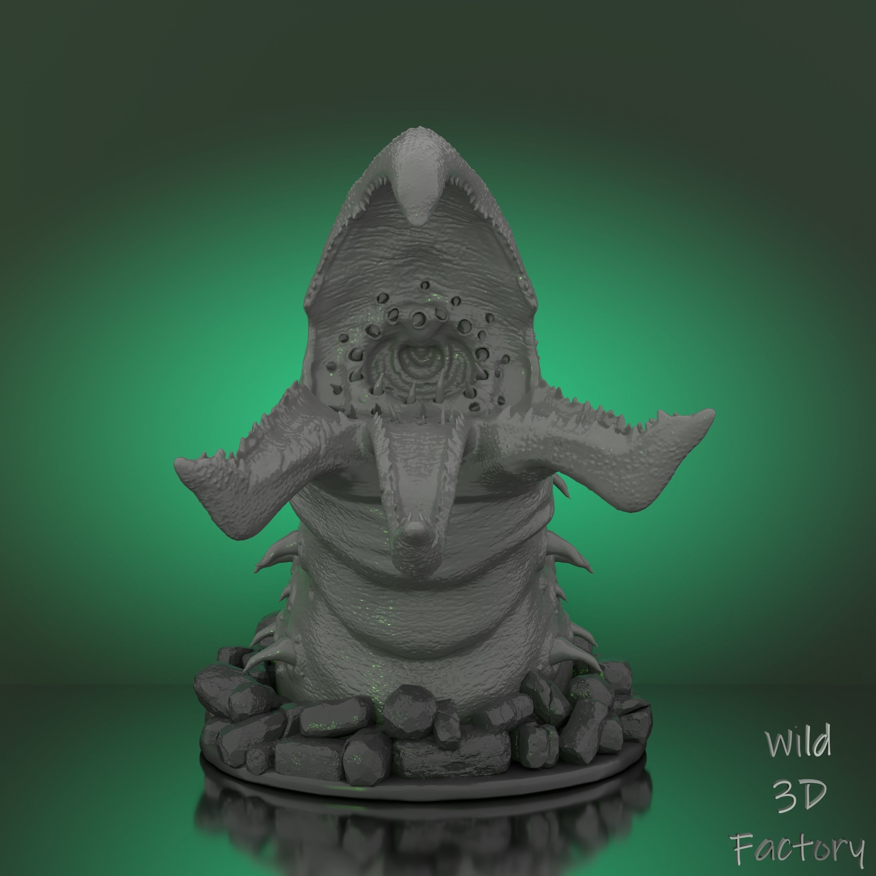 Graboid from Tremors Statue  -  - 3D Print Model 3D print model 3D print model_7