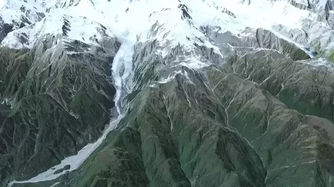 Mountain landscape Southern Alps  New Zealand 3D model