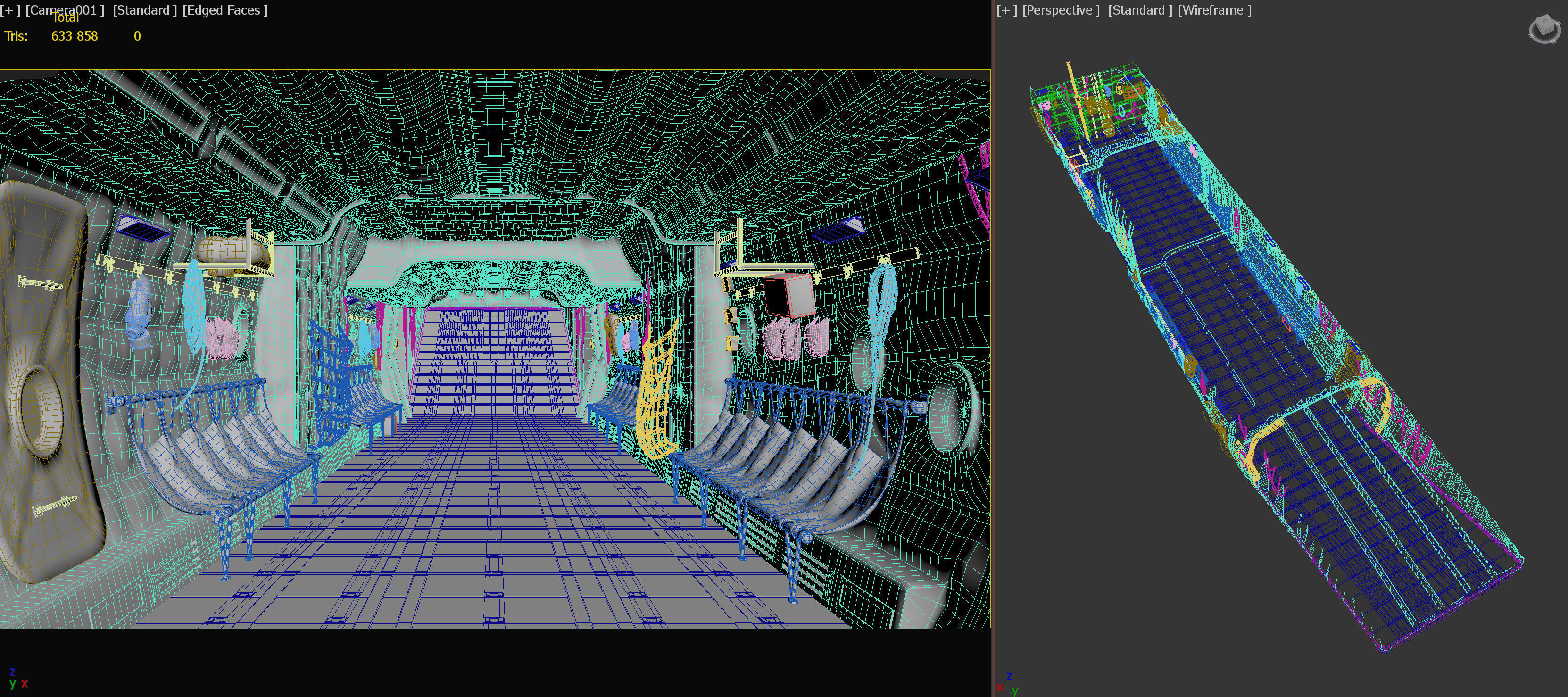 Aircraft Interior Cargo C-130 Hercules PBR Low-poly 3D model_14