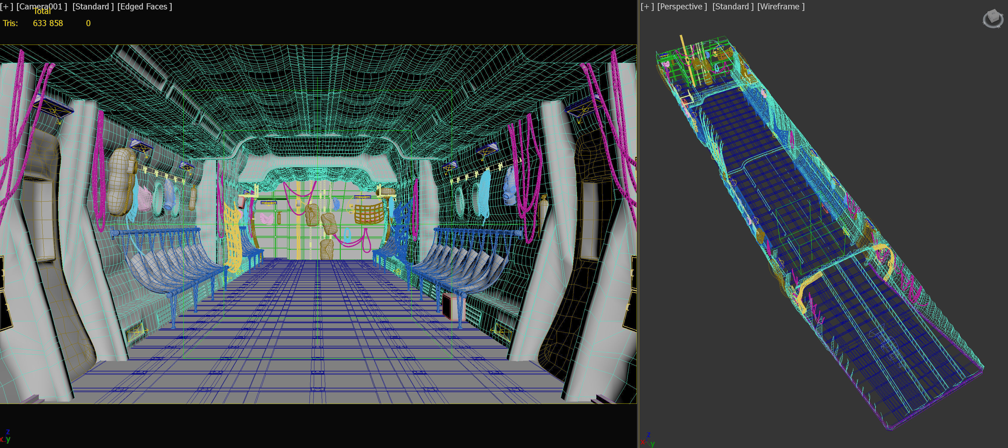 Aircraft Interior Cargo C-130 Hercules PBR Low-poly 3D model_15