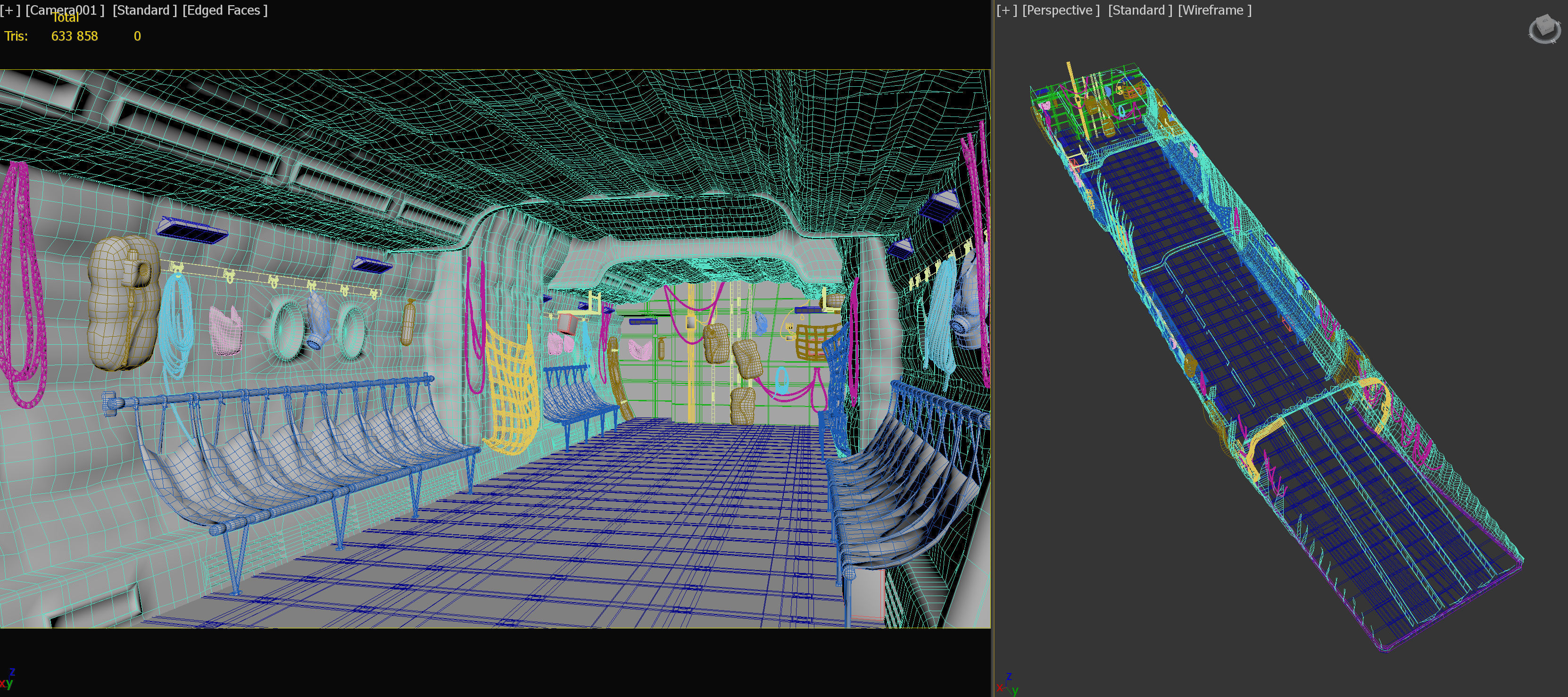 Aircraft Interior Cargo C-130 Hercules PBR Low-poly 3D model_13