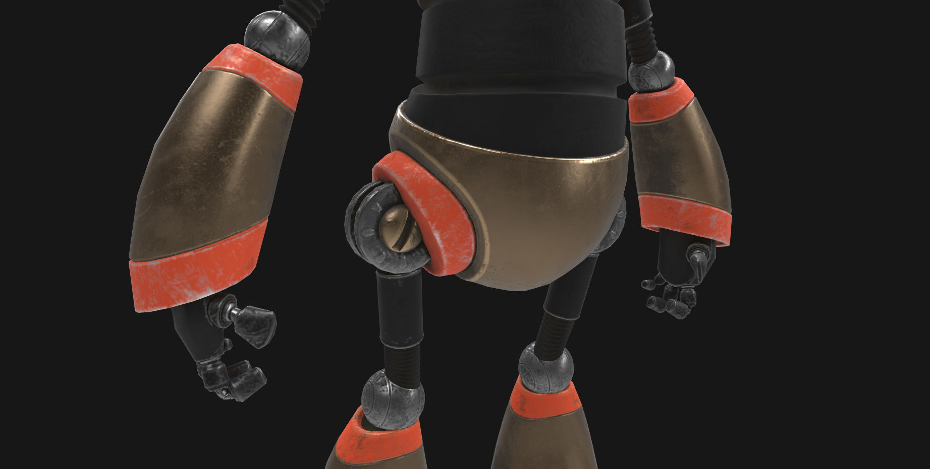 Robot with eyes Low-poly 3D model_6