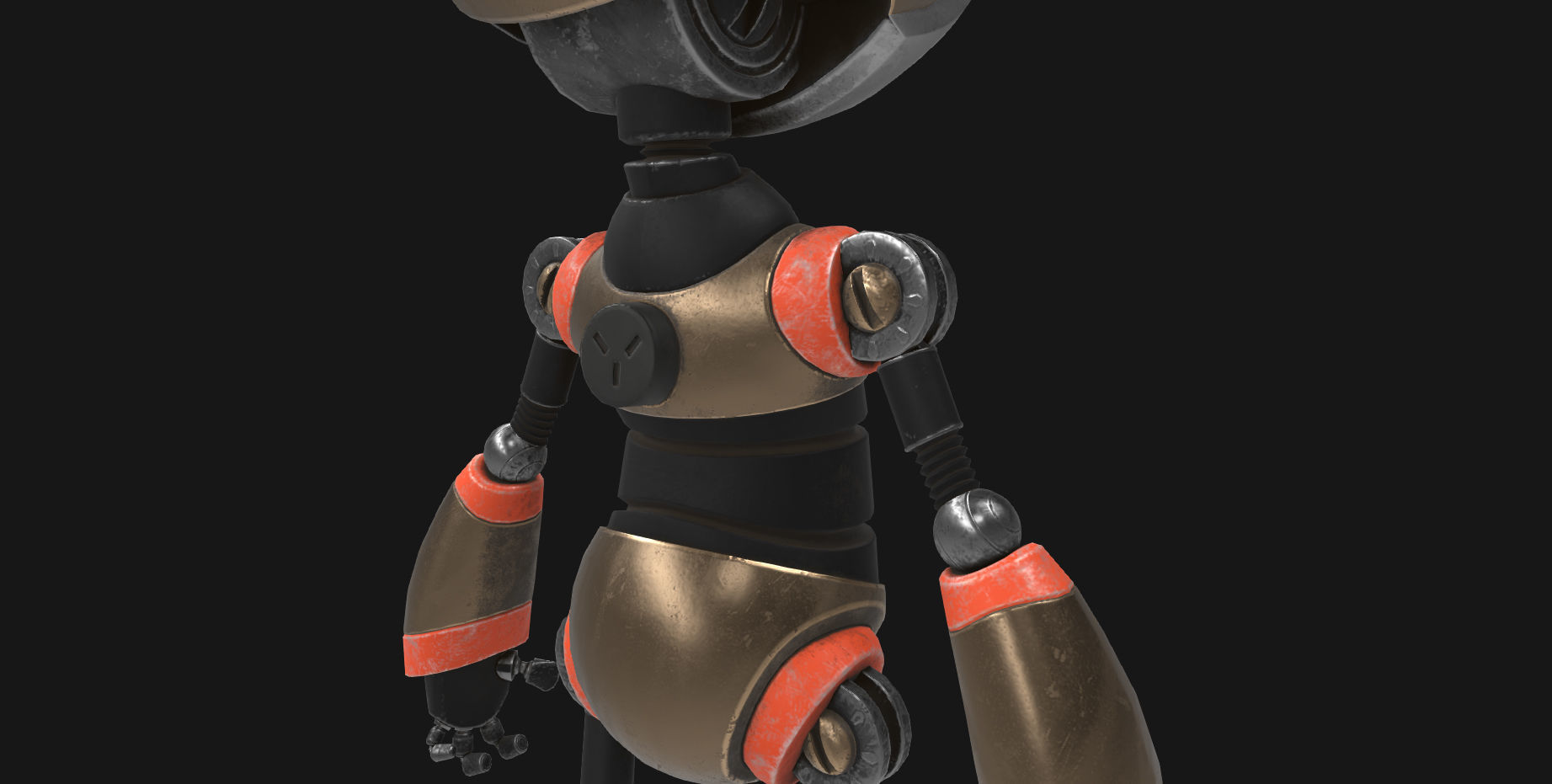Robot with eyes Low-poly 3D model_8
