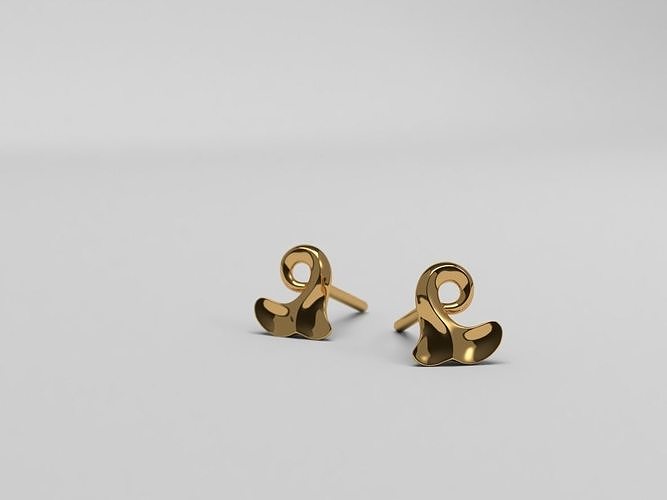 Thin baroque pattern earrings 3D print model