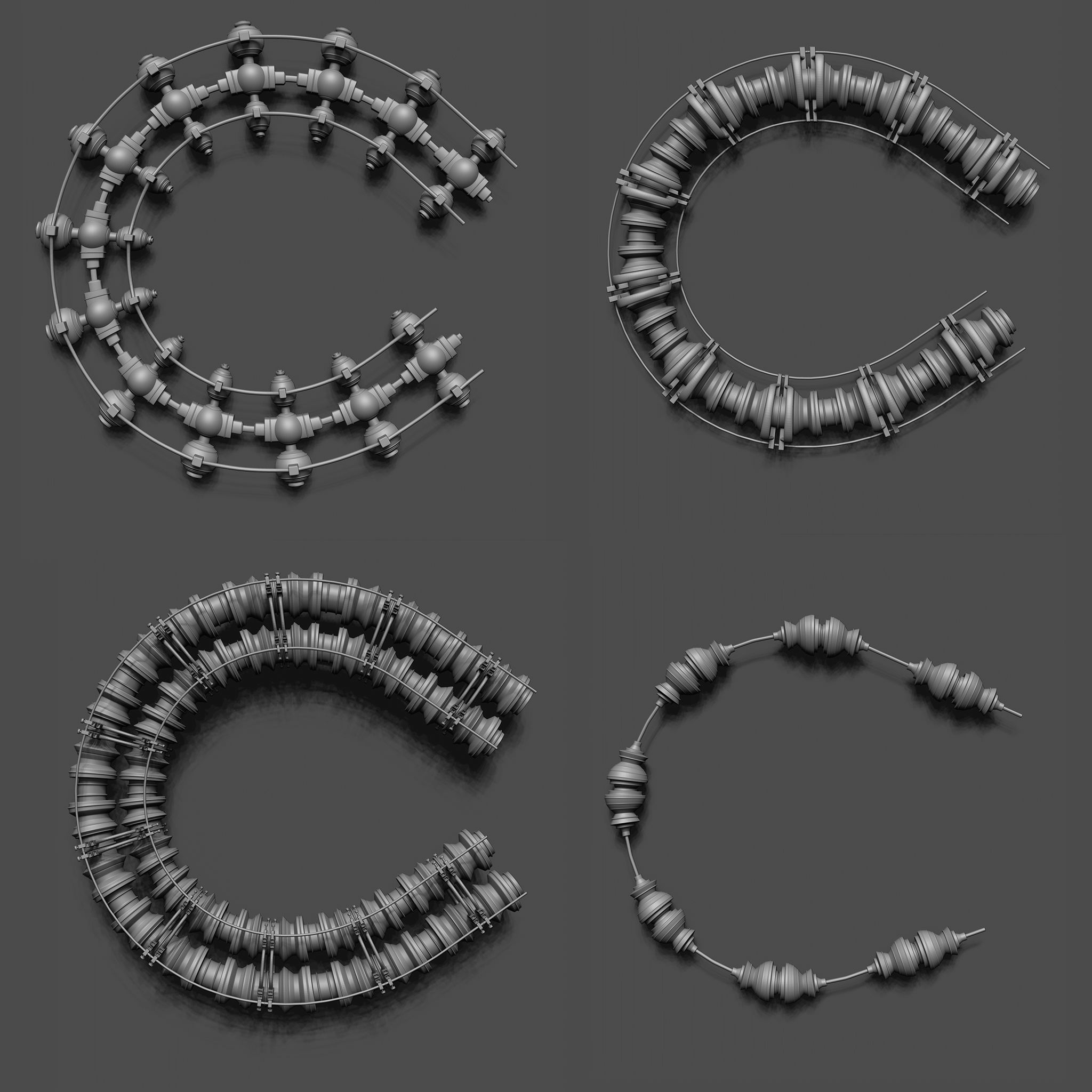 100 Sci Fi IMM Curve Brushes VOL 2 Low-poly 3D model_13