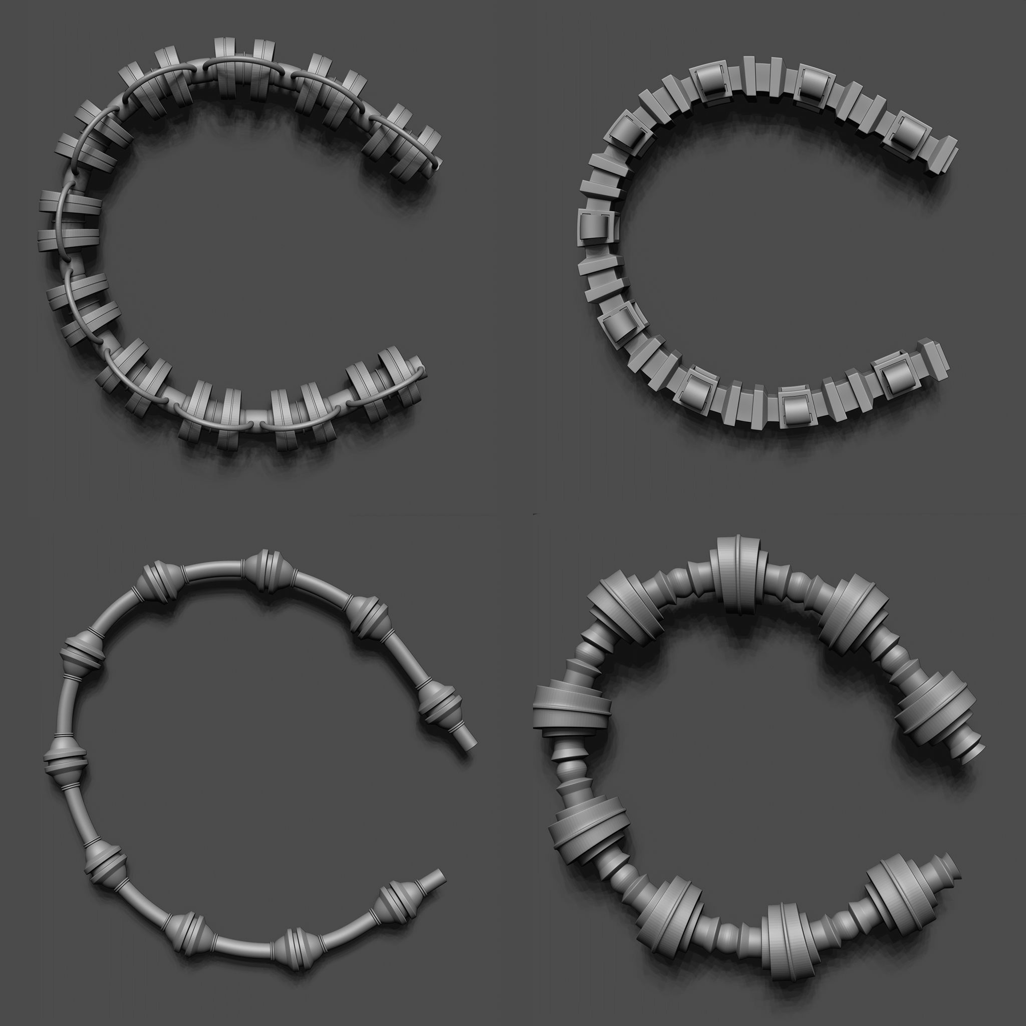 100 Sci Fi IMM Curve Brushes VOL 2 Low-poly 3D model_8