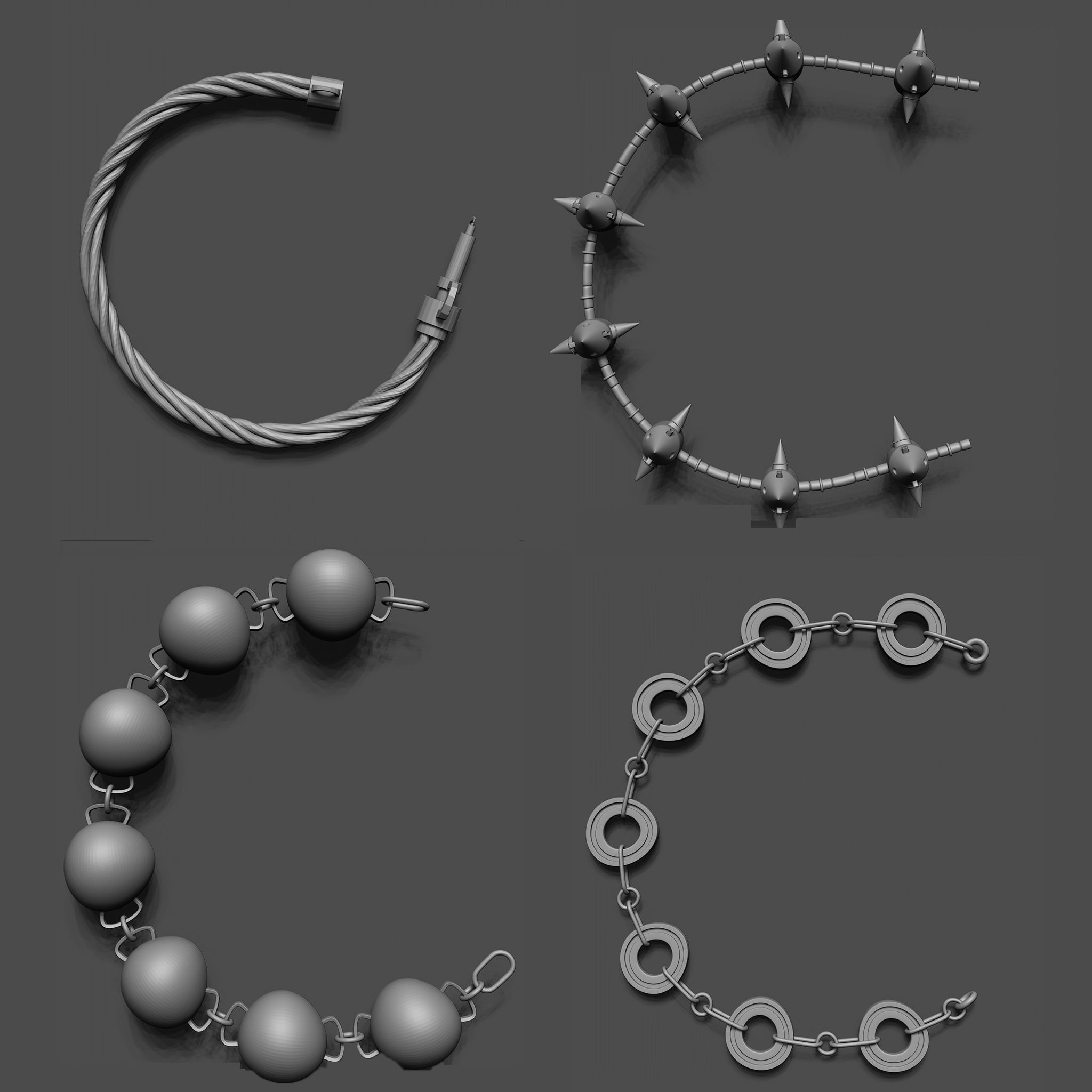 100 Sci Fi IMM Curve Brushes VOL 2 Low-poly 3D model_20