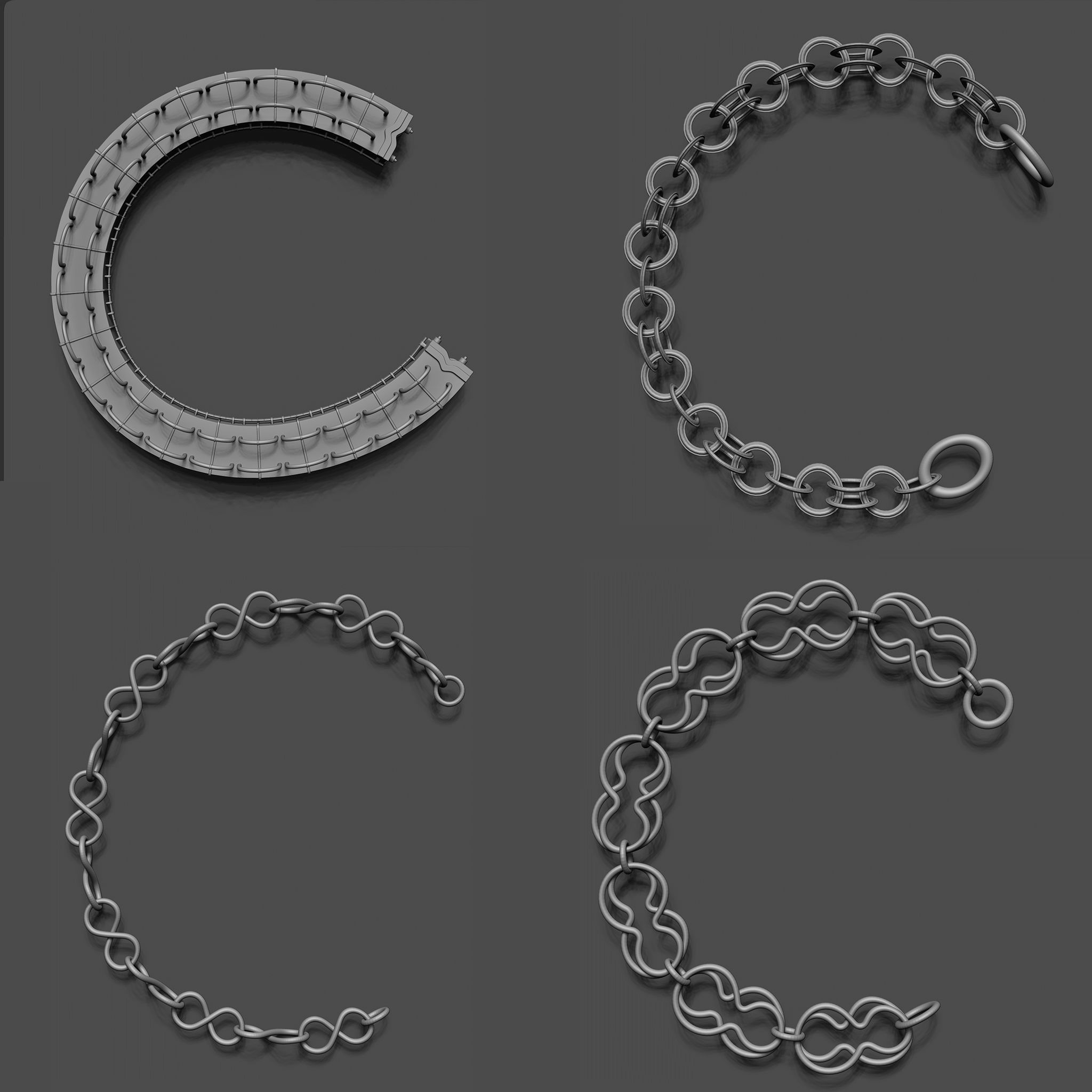 100 Sci Fi IMM Curve Brushes VOL 2 Low-poly 3D model_2