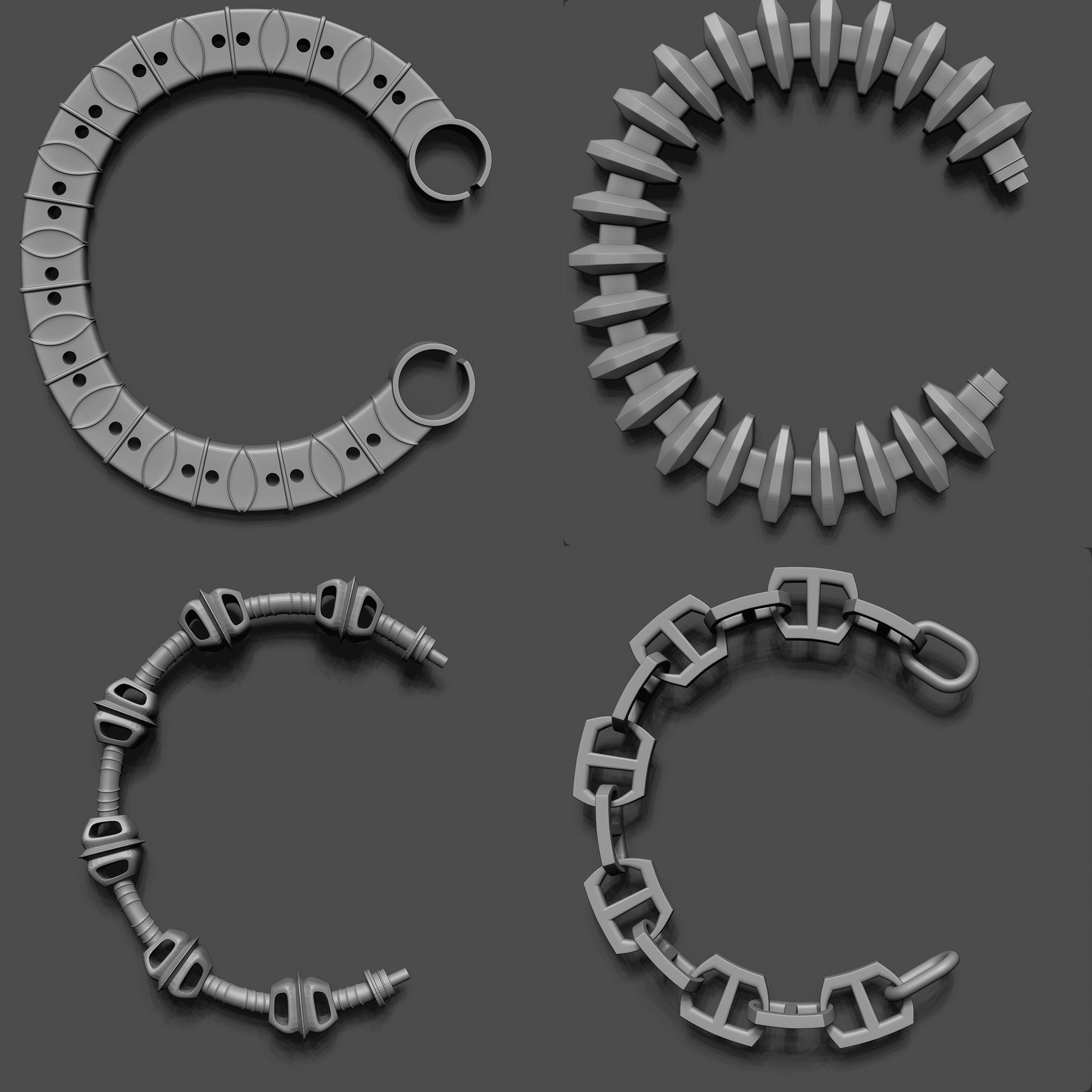 100 Sci Fi IMM Curve Brushes VOL 2 Low-poly 3D model_17