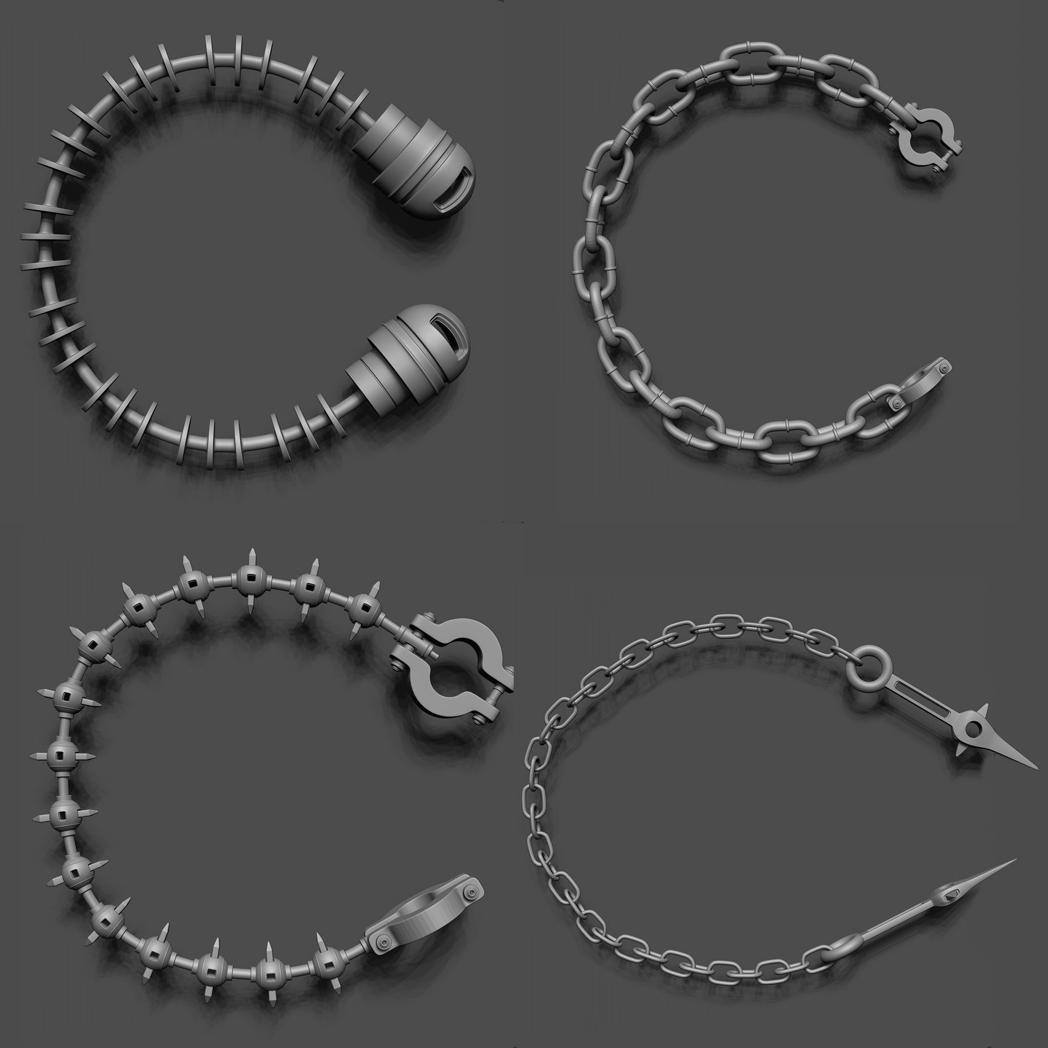 100 Sci Fi IMM Curve Brushes VOL 2 Low-poly 3D model_18