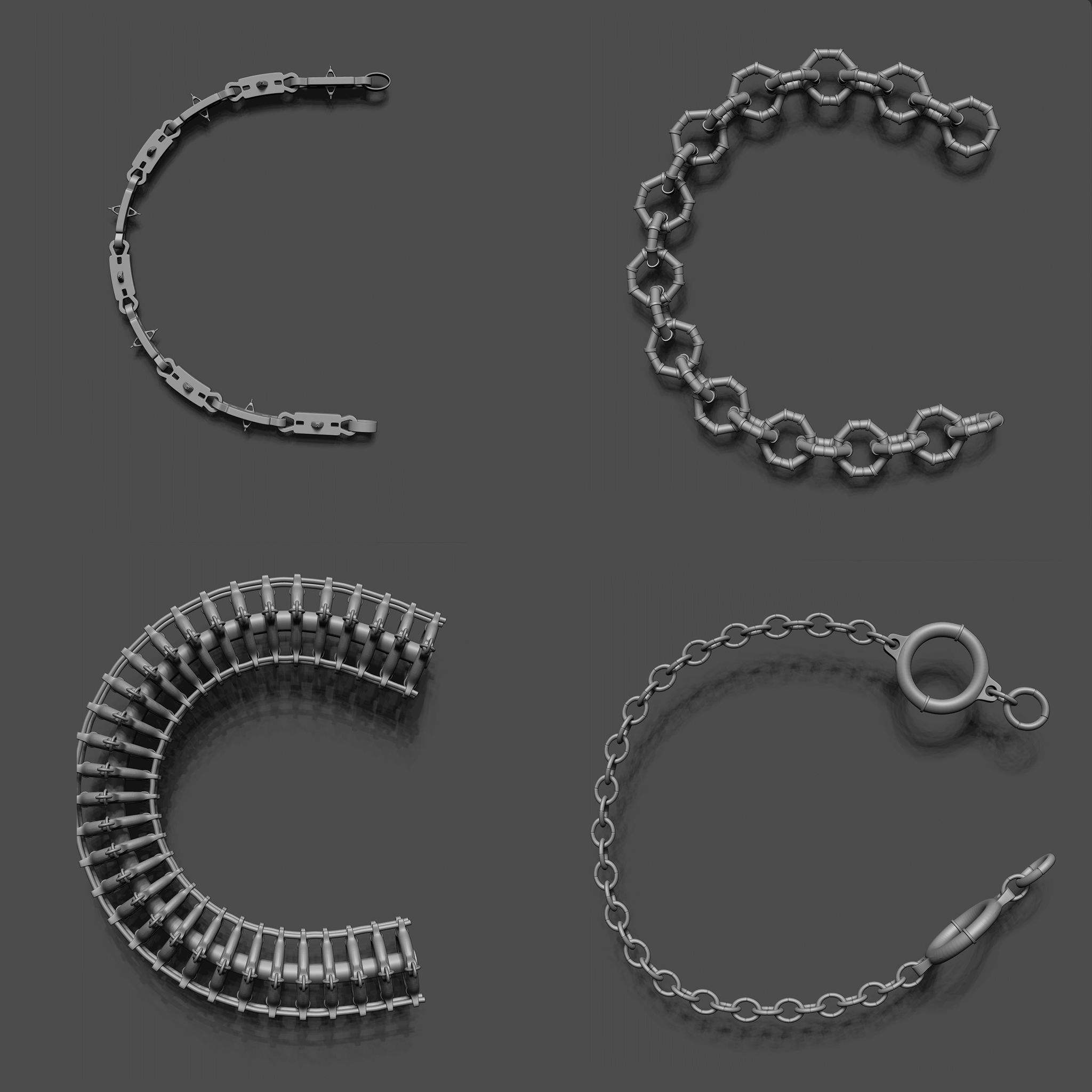 100 Sci Fi IMM Curve Brushes VOL 2 Low-poly 3D model_1