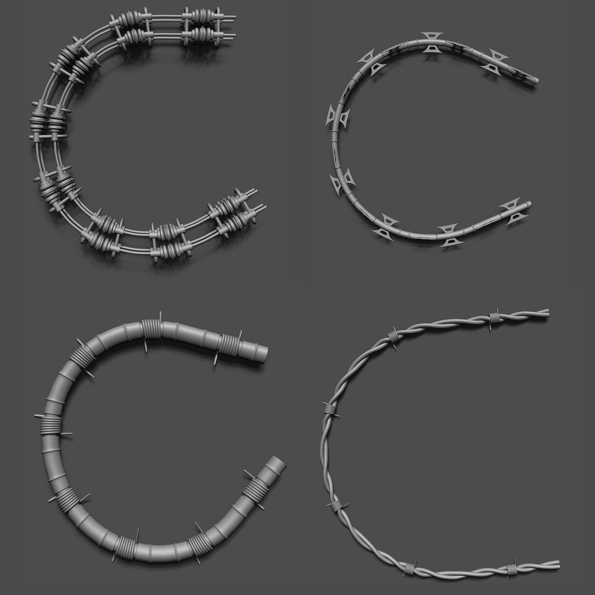 100 Sci Fi IMM Curve Brushes VOL 2 Low-poly 3D model_19