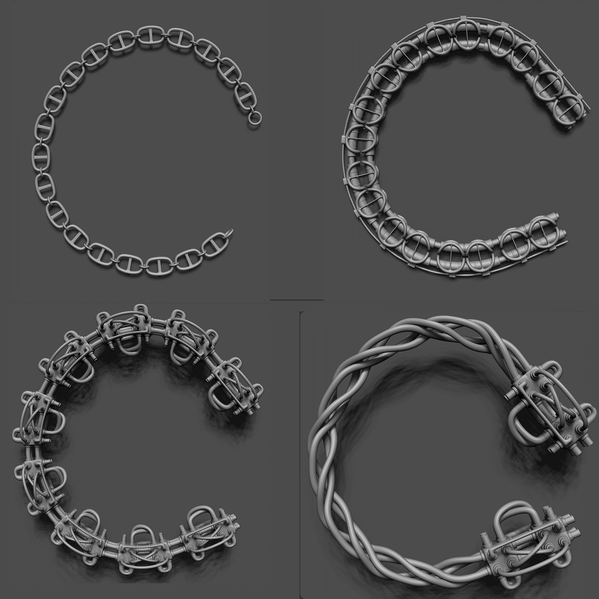 100 Sci Fi IMM Curve Brushes VOL 2 Low-poly 3D model_3