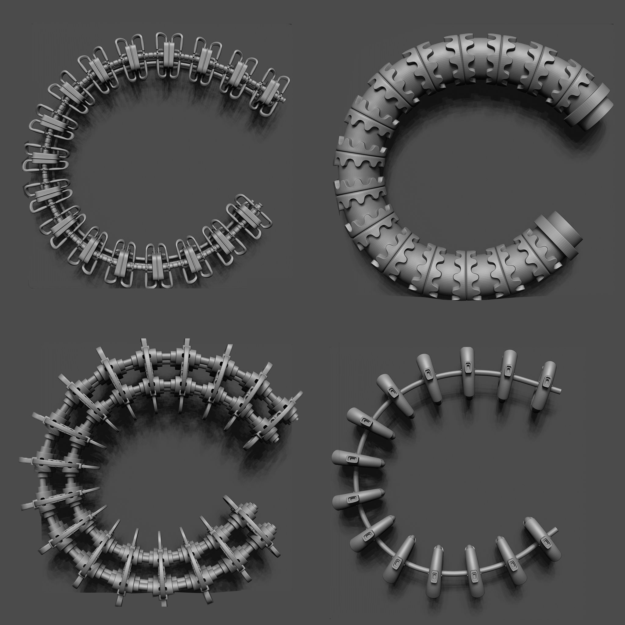 100 Sci Fi IMM Curve Brushes VOL 2 Low-poly 3D model_21