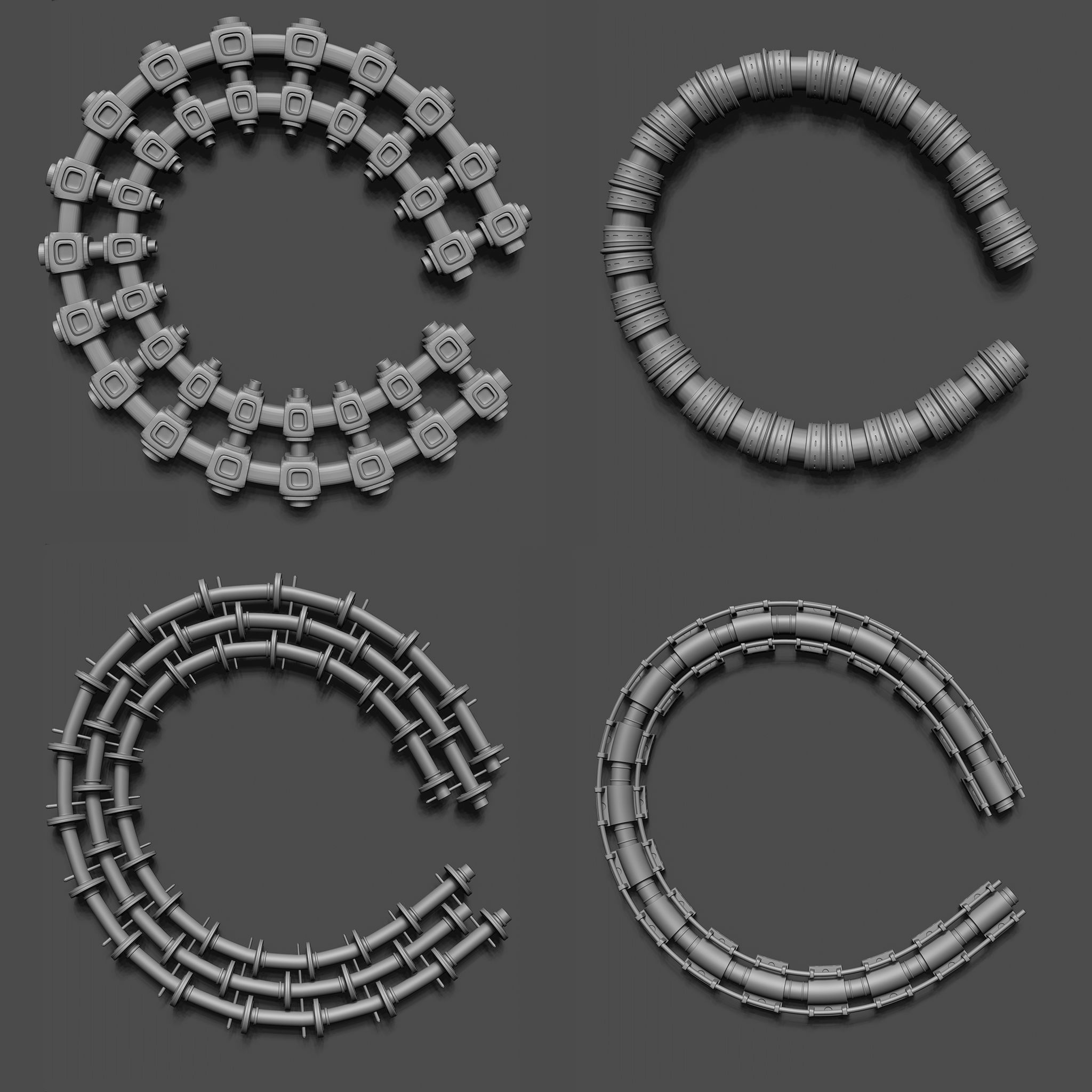 100 Sci Fi IMM Curve Brushes VOL 2 Low-poly 3D model_9