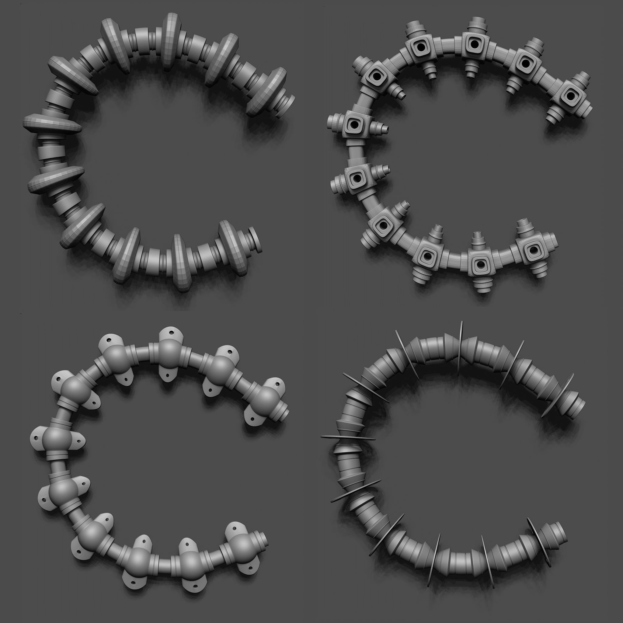 100 Sci Fi IMM Curve Brushes VOL 2 Low-poly 3D model_7