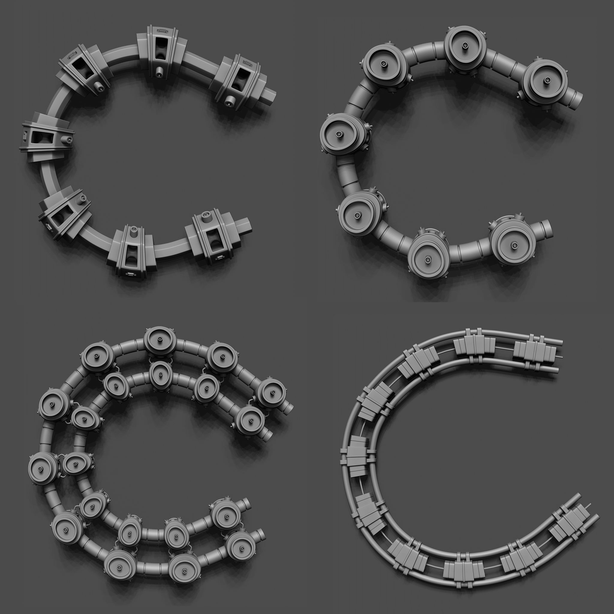 100 Sci Fi IMM Curve Brushes VOL 2 Low-poly 3D model_14