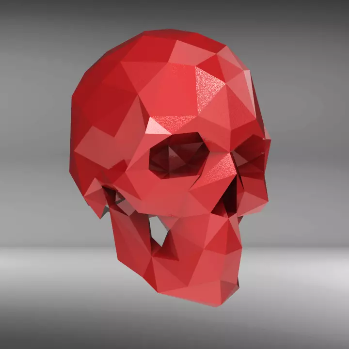 Low Poly Skull STL for 3D print model_0