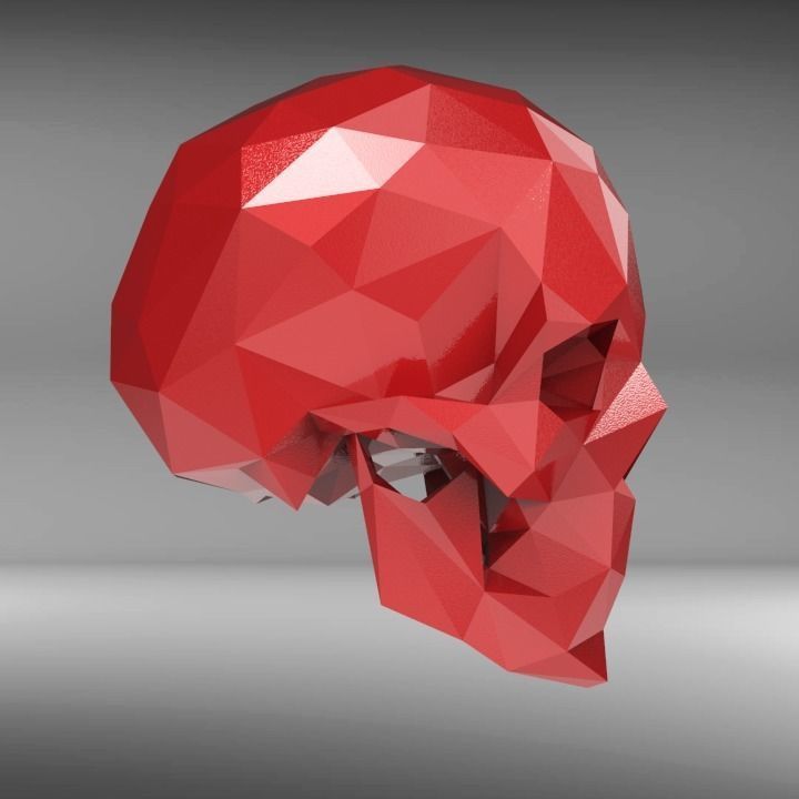 Low Poly Skull STL for 3D print model_2