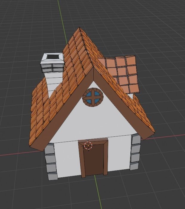 Tiny Cottage Low-poly 3D model_6