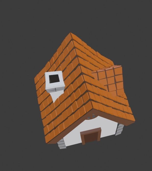 Tiny Cottage Low-poly 3D model_5