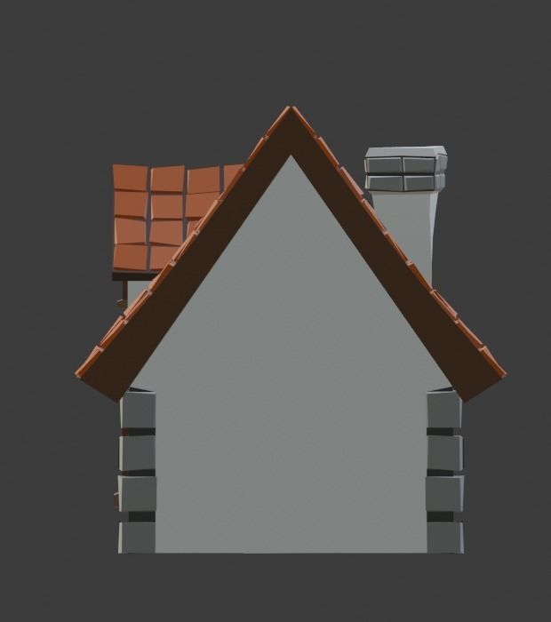 Tiny Cottage Low-poly 3D model_3