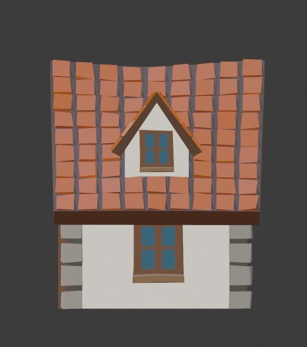 Tiny Cottage Low-poly 3D model_2