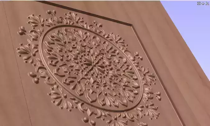 Mandala wooden door with ornate design Texture