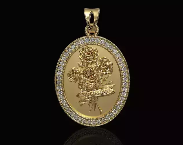 Birthday Bouquet of Roses Pendant 3D print model