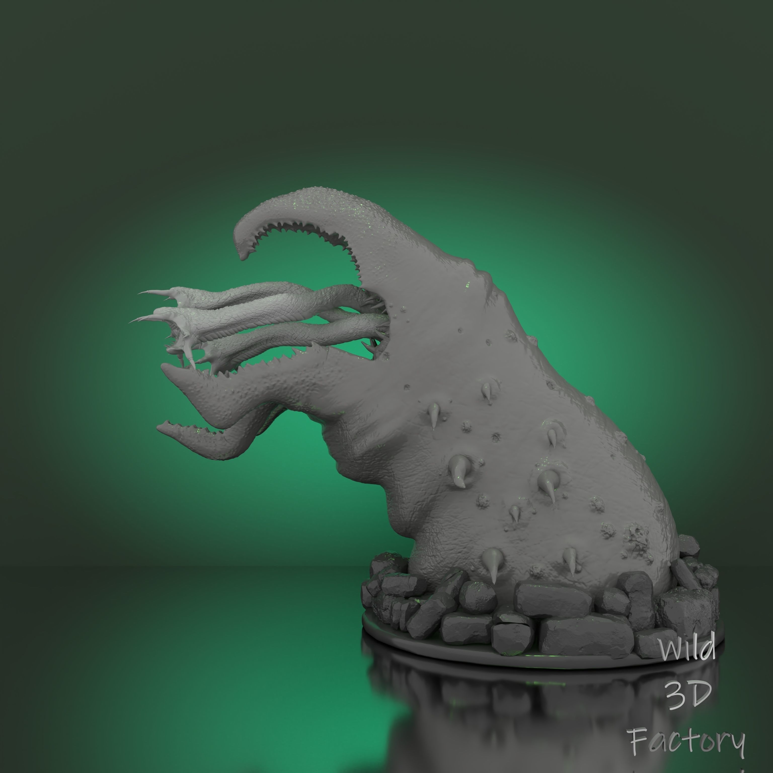 Graboid from Tremors Statue -3D Print Model FanMade STL Figurine 3D print model_19